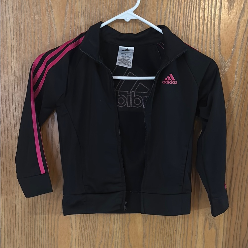 Adidas Kids Swim Jacket - Black and Pink